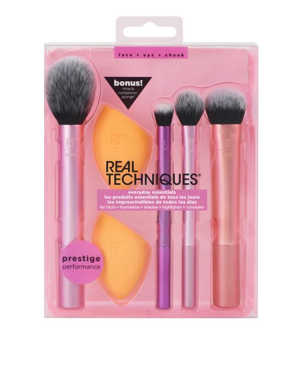 1ست براش با اسفنج ریل تکنیک ست براش آرایشی و اسفنج 6 عددی ریل تکنیکس مدل Real Techniques Everyday Essentials Set - تصویر 1